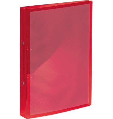 Pr&auml;sentationsringbuch K-58190641, A4 2 Ringe 25mm Ring-&Oslash; Polypropylen (PP), ohne, transparent rot