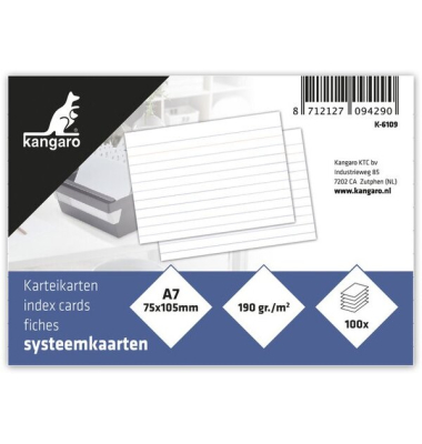 Karteikarten K-6109 wei&szlig; 