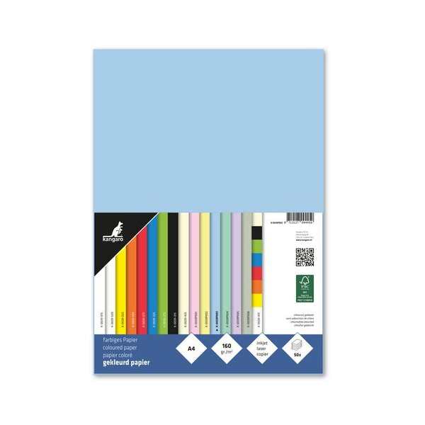 Alpedia Tonpapier A4 160g pastellblau 50 Blatt 8712127094450 Alpedia