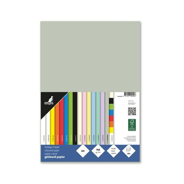 Alpedia Tonpapier A4 160g pastell grau 50 Blatt 8712127094498 Alpedia