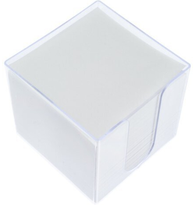 Notizzettelbox 9,5x9,5x9,5cm 700Bl wei&szlig;