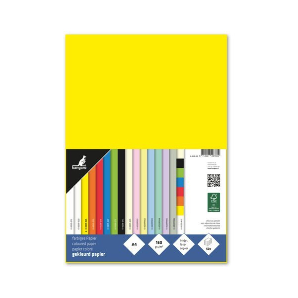 Alpedia Tonpapier A4 160g gelb 50 Blatt 8712127097802 Alpedia