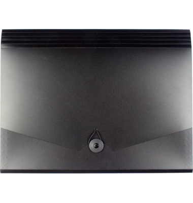 Dokumententasche - K-2070-13, Din A4, schwarz, Polypropylen (PP), Verschlussclip mit Gummizug