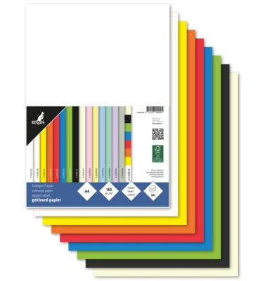 Tonpapier A4 160g sortiert 50 Blatt