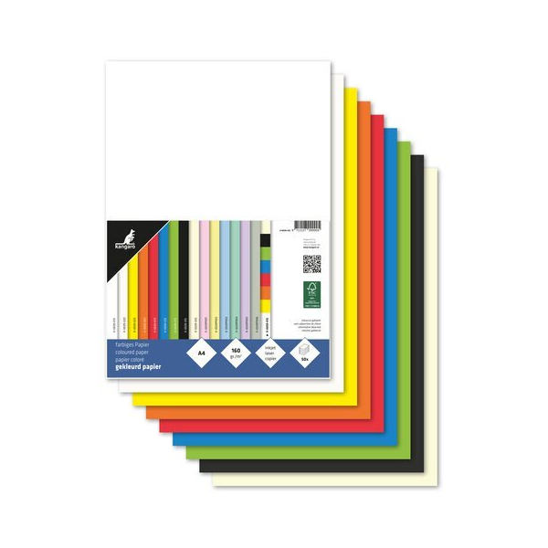 Alpedia Tonpapier A4 160g sortiert 50 Blatt 8712127099905 Alpedia