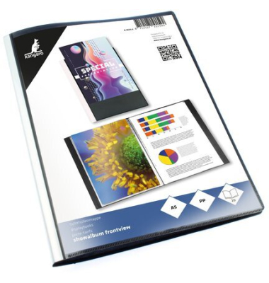 Sichtbuch A5, PP 0,5mm 20 Taschen schwarz