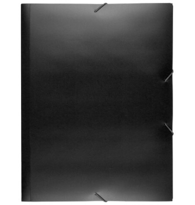Eckspannmappe Elastomap PP K-58190650, A4 schwarz Polypropylen (PP), f&uuml;r ca. 150 Blatt  (80 g/m&sup2;), mit 3 Einschlagklappen