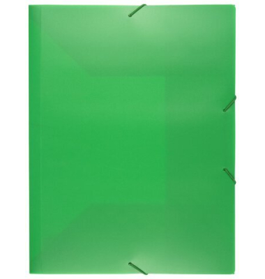 Eckspannmappe Elastomap PP K-58190652, A4 gr&uuml;n Polypropylen (PP), f&uuml;r ca. 150 Blatt  (80 g/m&sup2;), mit 3 Einschlagklappen