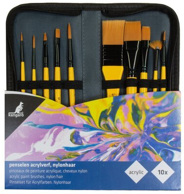 Pinsel Acrylfarbe Satz von 10 im Etui