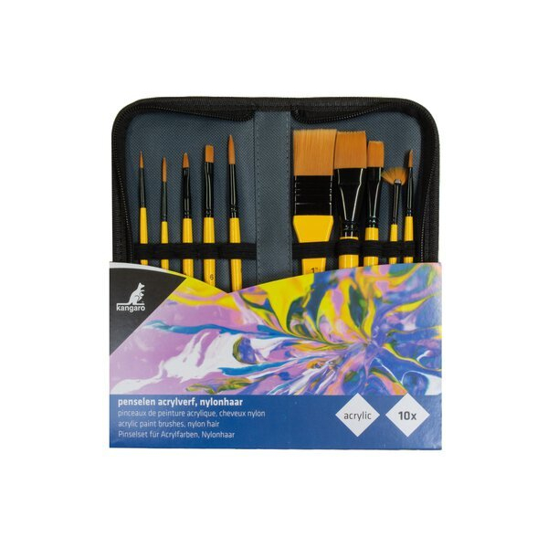 Kangaro Pinselset Acyl, K-840003, Größen sortiert, flach & runde Spitzen 8712127116206 Kangaro