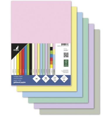 Tonpapier A4 160g pastell sortiert 50 Blatt