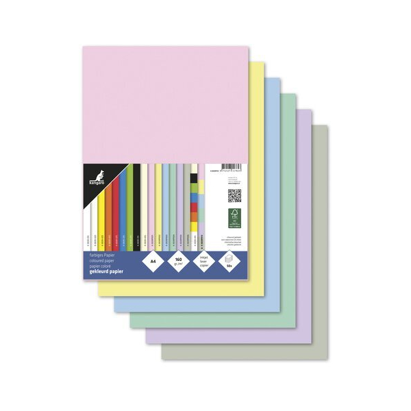 Alpedia Tonpapier A4 160g pastell sortiert 50 Blatt 8712127117623 Alpedia