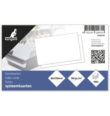 Karteikarten K-6101-WI wei&szlig; 