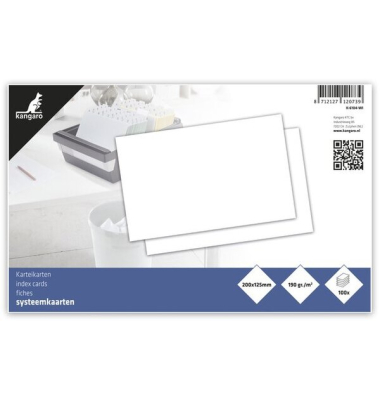 Karteikarten K-6104-WI wei&szlig; 