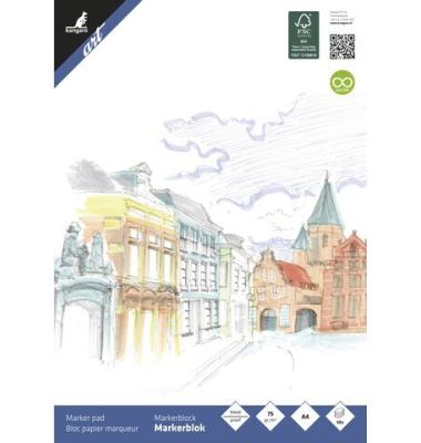 Markerblock A4 wei&szlig; 50 Blatt 75g