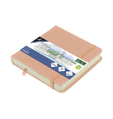 Skizzenbuch 12x12cm Altrosa HC 80Bl 140g