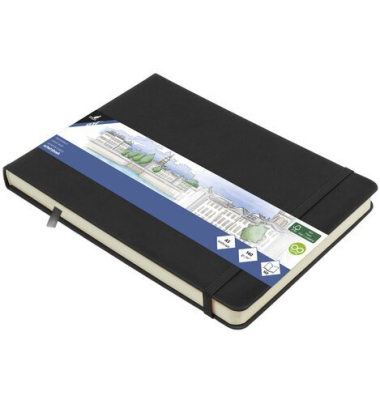 Skizzenbuch A5 quer schwarz HC 80Bl 140g
