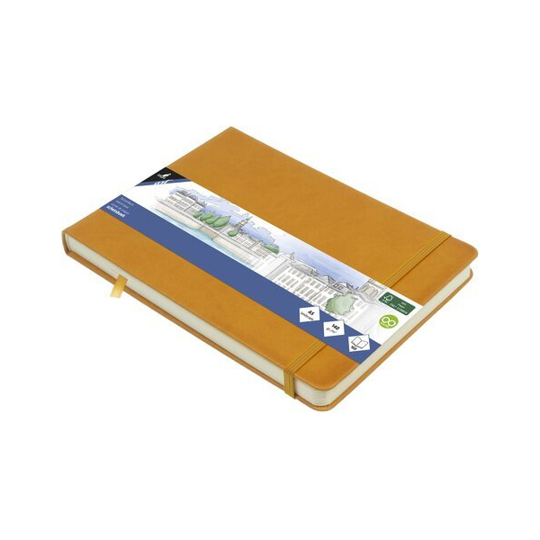 Alpedia Skizzenbuch A5q ockergelb HC 80Bl 140g 8712127137164 Alpedia