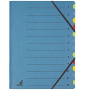 Ordnungsmappe Karton-Ordnungsmittel-Serie K-3010-12, 1-12, blau, A4, 12 F&auml;cher