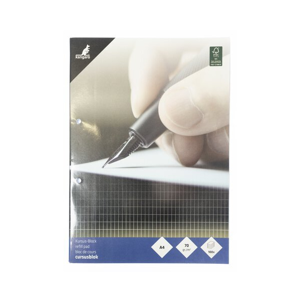 Kangaro Briefblock K-5422 / kariert, A4, 70g, blau, 100 Blatt 8712127144889 Kangaro