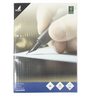 Briefblock K-5423, ohne / kariert, A4, 70g, blau, 100 Blatt