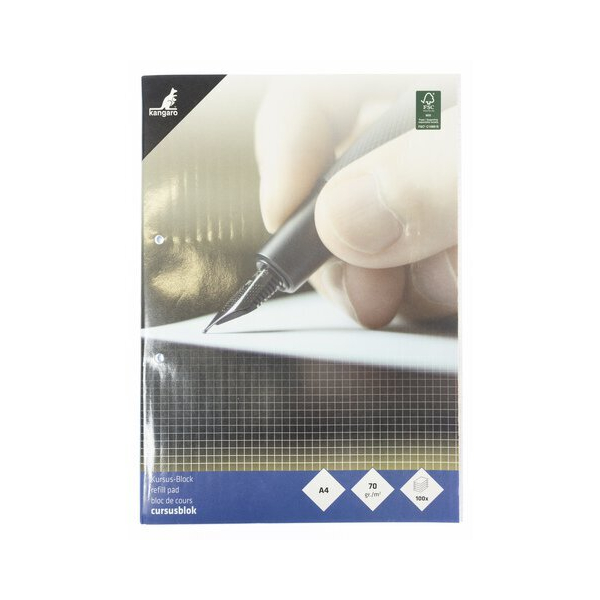 Kangaro Briefblock K-5423 / kariert, A4, 70g, blau, 100 Blatt 8712127144896 Kangaro