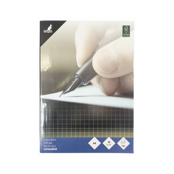 Kangaro Briefblock K-5424 / kariert, A4, 70g, blau, 100 Blatt 8712127144919 Kangaro