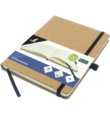 Notizbuch K-552341, chamois/kork, A5, liniert, 80g, 96 Blatt / 192 Seiten