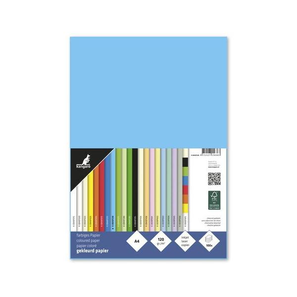 Kangaro Kopierpapier K-0043F230 azurblau A4 120g 8712127156363 Kangaro