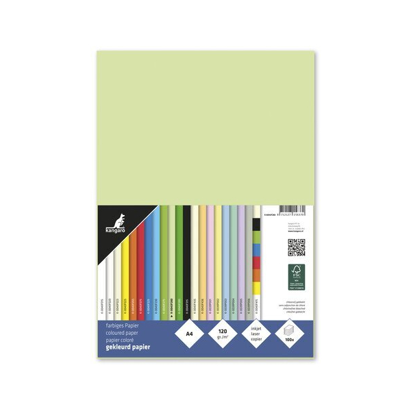 Kangaro Kopierpapier K-0043F280 intensivgrün A4 120g 8712127156370 Kangaro