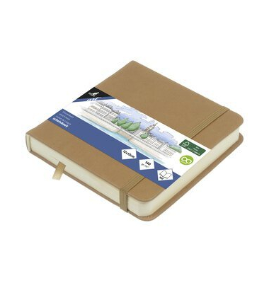 Skizzenbuch 12x12cm Taupe HC 80Bl 140g