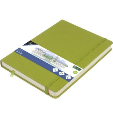 Skizzenbuch A5 Lime Green HC 80Bl 140g