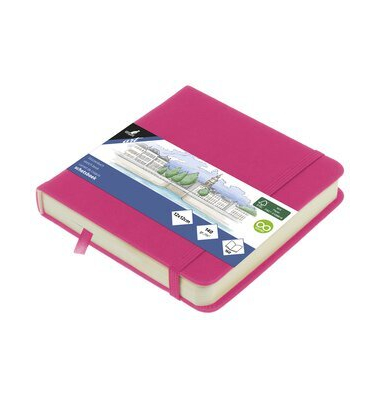 Skizzenbuch 12x12cm Hot Pink 80Bl 140g