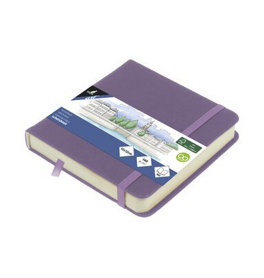 Skizzenbuch 12x12cm Heatherpur 80Bl 140g