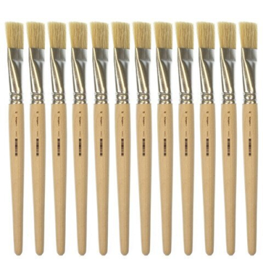 Lyoner Pinsel #22 kurz unlack. Holz 12 St&uuml;ck