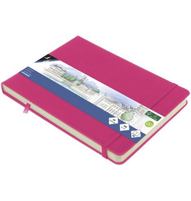 Skizzenbuch A5q Hot Pink HC 80Bl 140g