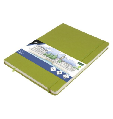 Skizzenbuch A4 Lime Green HC 80Bl 140g