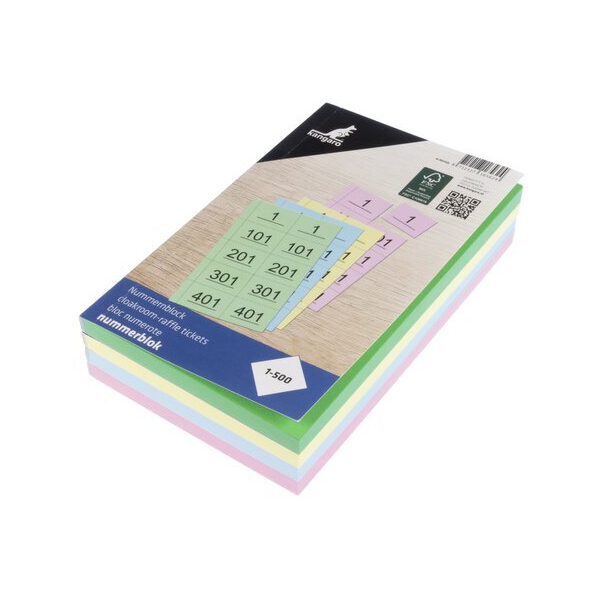 Alpedia Nummernblock 120x200mm 70g 1-500 4 block 8712127165624 Alpedia