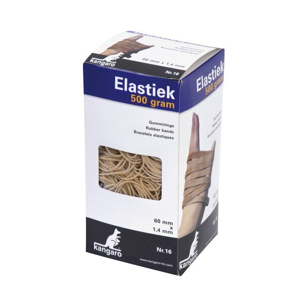 Kangaro Gummibänder K-5006-500, naturel, 60x1,5mm, naturel 8712127169745 Kangaro