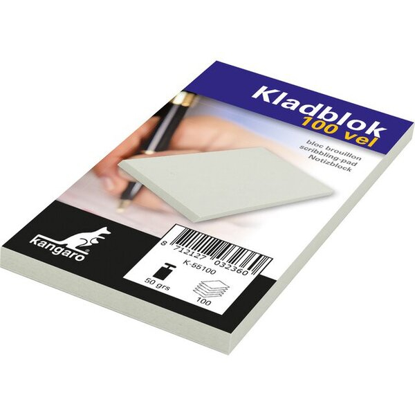Kangaro Briefblock K-55100 / blanko, A6, 50g, blau, 100 Blatt 8712127174329 Kangaro 50 Stück