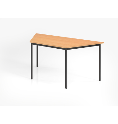 Konferenztisch V-Serie, 72cm (H), 160x69cm (BxT), 6 Personen, Trapezform, buche / schwarz