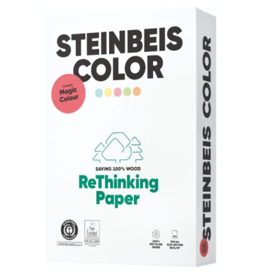 Kopierpapier Steinbeis Color, recycelt, A4, 80g, pastellrosa, 500 Blatt