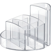 Stiftek&ouml;cher RONDO 17460-23, Kunststoff, rund, 140x109mm, 9 F&auml;cher, transparent
