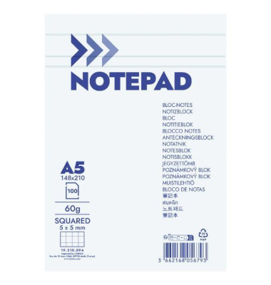 Notizblock 19210594, A5, 