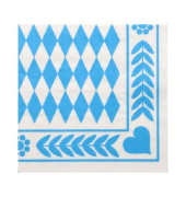 Servietten Bayrisch Blau 12901, blau/wei&szlig; / Bayernraute, 3-lagig, 33x33cm