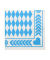 Servietten Bayrisch Blau 12901, blau/wei&szlig; / Bayernraute, 3-lagig, 33x33cm