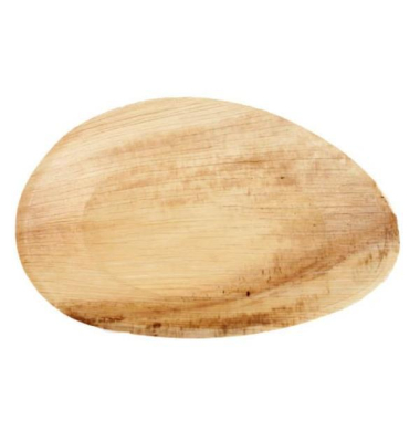 Papstar Einweg-Teller PURE aus Palmblatt, oval, 26 x 17 cm