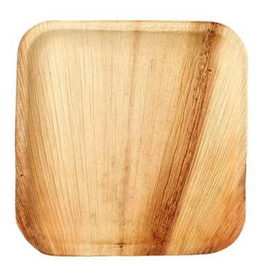 Papstar Einweg-Teller PURE aus Palmblatt, eckig, 25,5 x 25,5 cm
