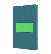 LS204 Notizbuch Linescape, ca. A5, kariert, Hardcover, mittelblauneongr&uuml;n