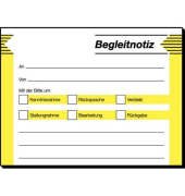 Haftformular HF 142, Begleitnotiz, 100x75 mm, wei&szlig;gelbschw, 50Bl., 5St.